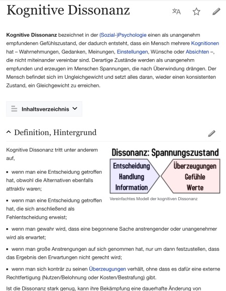 Definition Wikipedia Kognitive Dissonanz
